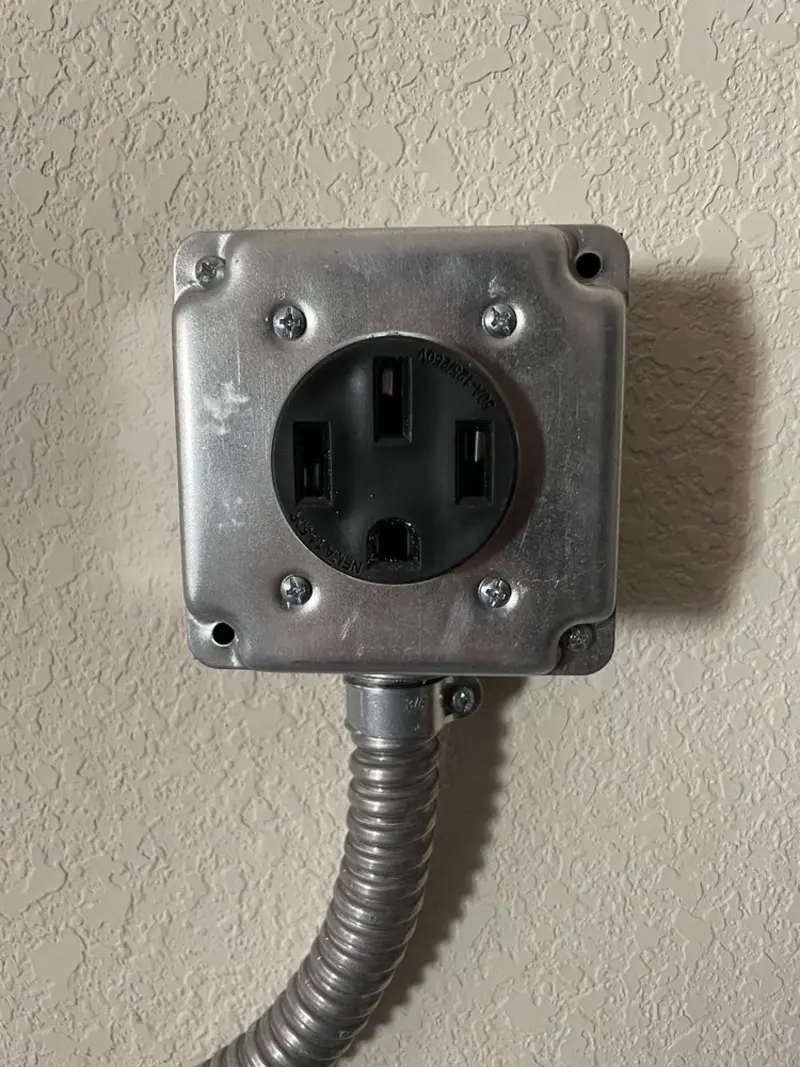 NEMA 14-50 outlet installed for Smart Home Electrical in Cushing
